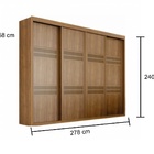 Roupeiro 4 Portas Palladio Ruby Móveis Bettio Gamet