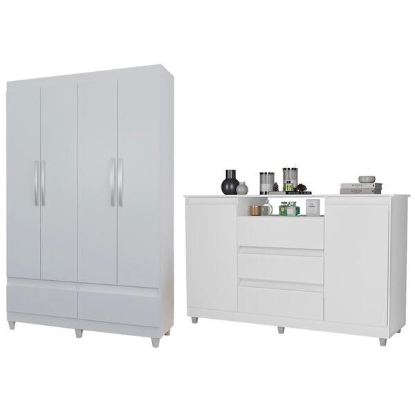 Roupeiro 4 Pt E Comoda Sapateira 3 Gv Ro