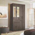 Roupeiro 6 Portas 2 Gavetas Com Espelhos Baltimore Ébano