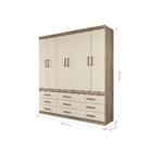 Roupeiro 6 Portas 9 Gavetas Atlanta Castanha Off-white