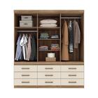 Roupeiro 6 Portas 9 Gavetas Atlanta Castanha Off-white