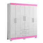 Roupeiro 6 Portas Com 2 Gavetas Nt 5130 Com Pé Flex Branco Ne