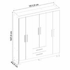 Roupeiro 6 Portas Com 2 Gavetas Nt 5130 Com Pé Flex Freijó Tr