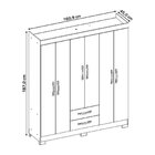 Roupeiro 6 Portas Com 2 Gavetas Nt 5130 Com Pé Flex Nogal Tre