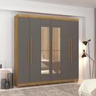 Roupeiro 6 Portas Com Espelho Bentley Nature Alasca