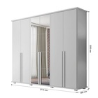 Roupeiro 6 Portas Com Espelho Estrela Branco – Rv Móveis