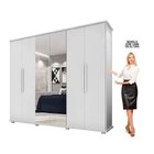 Roupeiro 6 Portas Com Espelho Estrela Branco – Rv Móveis