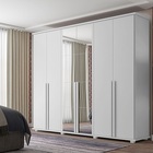 Roupeiro 6 Portas Com Espelho Estrela Branco – Rv Móveis