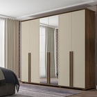 Roupeiro 6 Portas Com Espelho Estrela Freijó Com Off White –