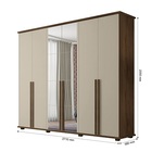 Roupeiro 6 Portas Com Espelho Estrela Freijó Com Off White –