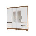 Roupeiro 6 Portas Maragogi Com Espelho Naturale Branco