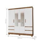 Roupeiro 6 Portas Maragogi Com Espelho Naturale Branco