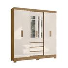 Roupeiro 6 Portas Porto Com Espelho Freijó Off White