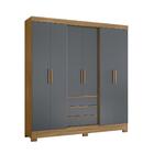 Roupeiro 6 Portas Porto Freijó Cinza