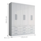 Roupeiro 6 Portas Teles Branco