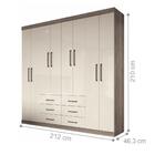Roupeiro 8 Portas Florida Castanho Off White
