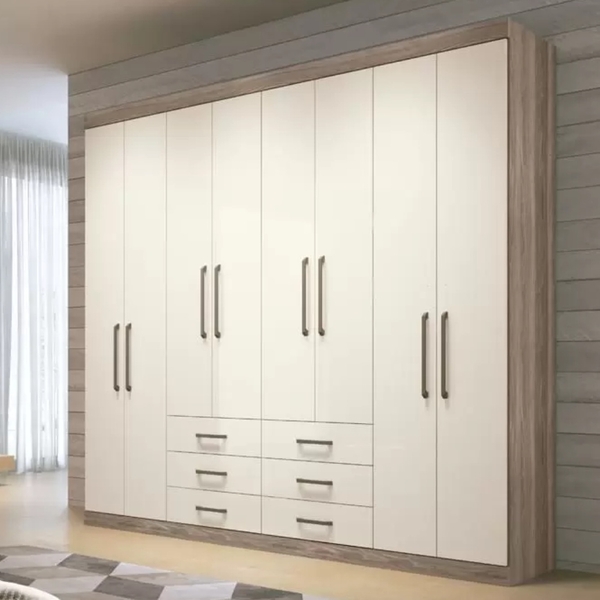 Roupeiro 8 Portas Jade Castanho Off White