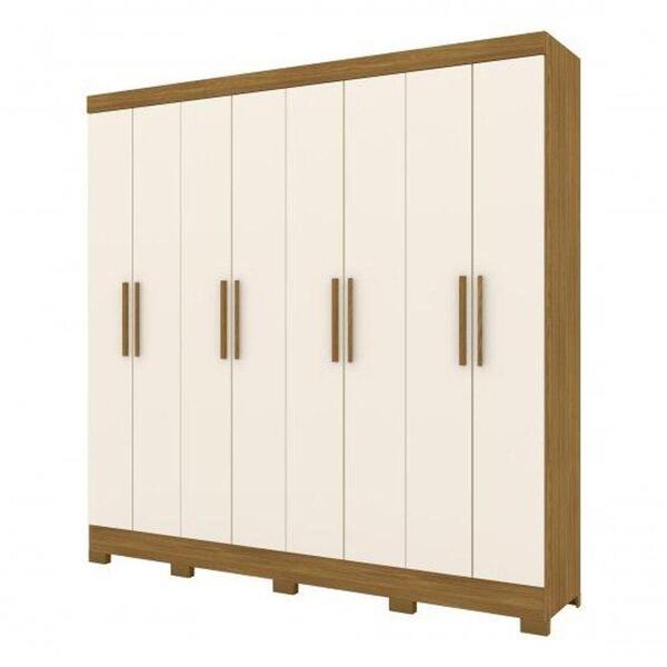 Roupeiro 8 Portas Nature/off White - Briz