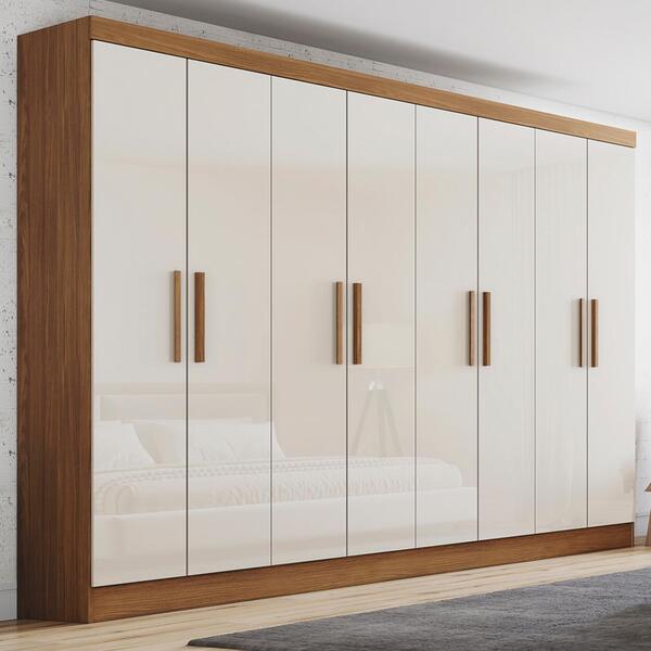 Roupeiro 8 Portas Nature/off White - Briz | Leroy Merlin