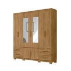 Roupeiro 8 Portas Riacho Com Espelho Freijó