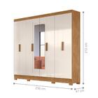 Roupeiro 8 Portas Rocas Com Espelho Freijó Off White