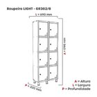 Roupeiro Aço Light 2v 08 Portas Gr302/8 Cinza