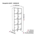 Roupeiro Aço Light 2v 08 Portas Gr302/8 Cinza/branco