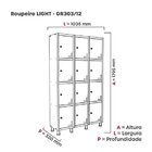 Roupeiro Aço Light 3v 12 Portas Gr303/12 Cinza/laranja