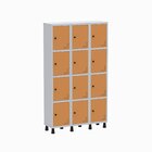 Roupeiro Aço Light 3v 12 Portas Gr303/12 Cinza/laranja