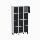 Roupeiro Aço Light 3v 12 Portas Gr303/12 Cinza/preto