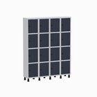 Roupeiro Aço Light 4v 16 Portas Gr304/16 Cinza/azul Delrei