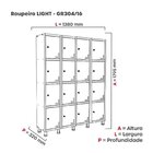 Roupeiro Aço Light 4v 16 Portas Gr304/16 Cinza/preto