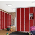 Roupeiro Aço Portas Pequenas Trinco Para Cadeado Cinza Com Ve