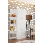 Roupeiro Alice 2 Portas E 3 Gavetas Com Cantoneira - Branco