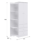 Roupeiro Alice 2 Portas E 3 Gavetas Com Cantoneira - Branco