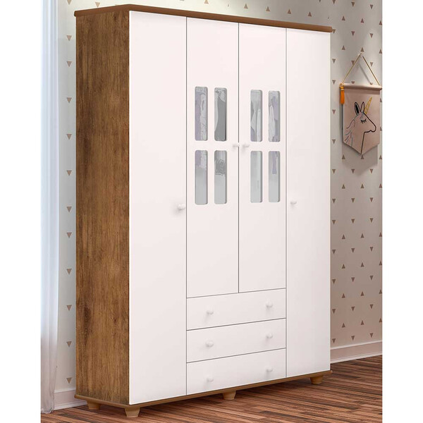Roupeiro Alice Com 4 Portas E 3 Gavetas J E A Moveis