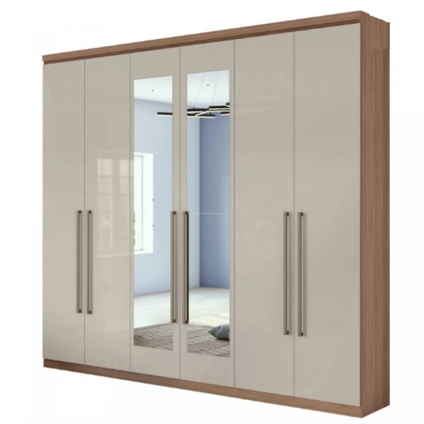 Roupeiro Alonzo New 06 Portas Lopas - Carvalho Off White Lopas