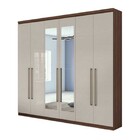 Roupeiro Alonzo New 06 Portas Lopas - Imbuia Off White  Lopas