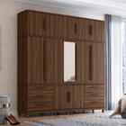 Roupeiro Alto 12 P Com Espelho Olimpo Cedro