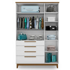 Roupeiro Ambientare 3 Portas Mdf 4 Gavetas Incabrás