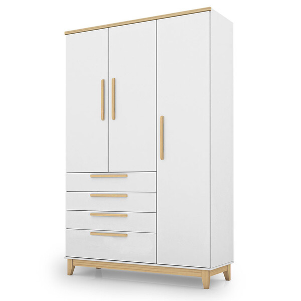 Roupeiro Ambientare 3 Portas Mdf 4 Gavetas Incabrás