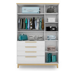 Roupeiro Ambientare 3 Portas Mdf 4 Gavetas Incabrás