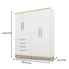 Roupeiro Ambientare 4 Portas Mdf 4 Gavetas Incabrás