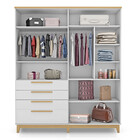 Roupeiro Ambientare 4 Portas Mdf 4 Gavetas Incabrás