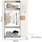 Roupeiro Arara Closet 120 Cm 2 Gavetas 14056 Off White Crista