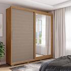 Roupeiro Armário Quarto Solteiro Com Espelho 2 Portas 9 Prate