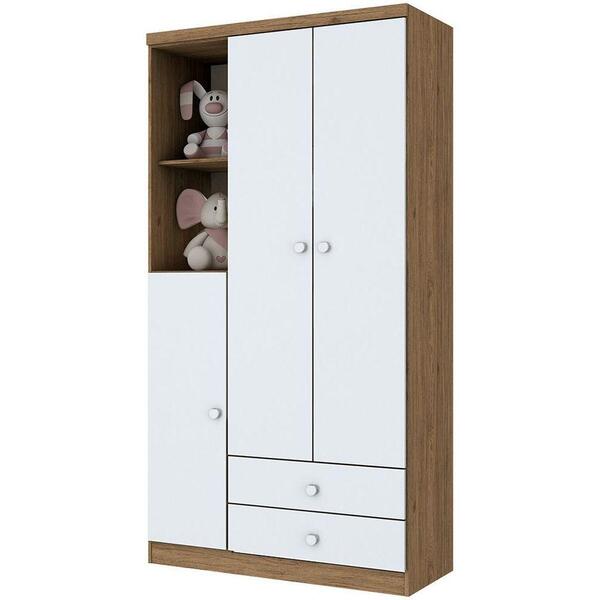 Roupeiro Bala De Menta 3 Portas Dobradiça Metálica Em Mdp Hen