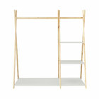 Roupeiro Bebê Arara Montessoriana Madeira Natural Branco Lotte