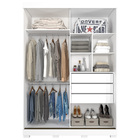 Roupeiro Bia 2 Portas Slide - 100% MDF - Com Espelho - Branco