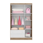 Roupeiro Brunei Carvalho Rústico Branco